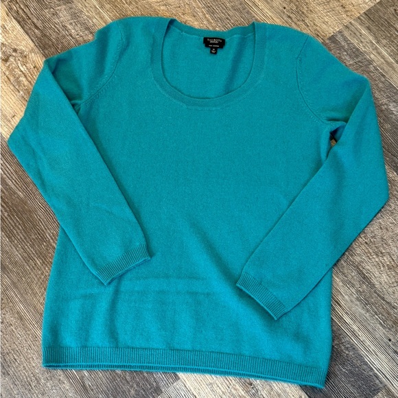 Talbots Aqua Blue Women's Sweater Cashmere Long Sleeve Round Neck Women Size M - Picture 5 of 7